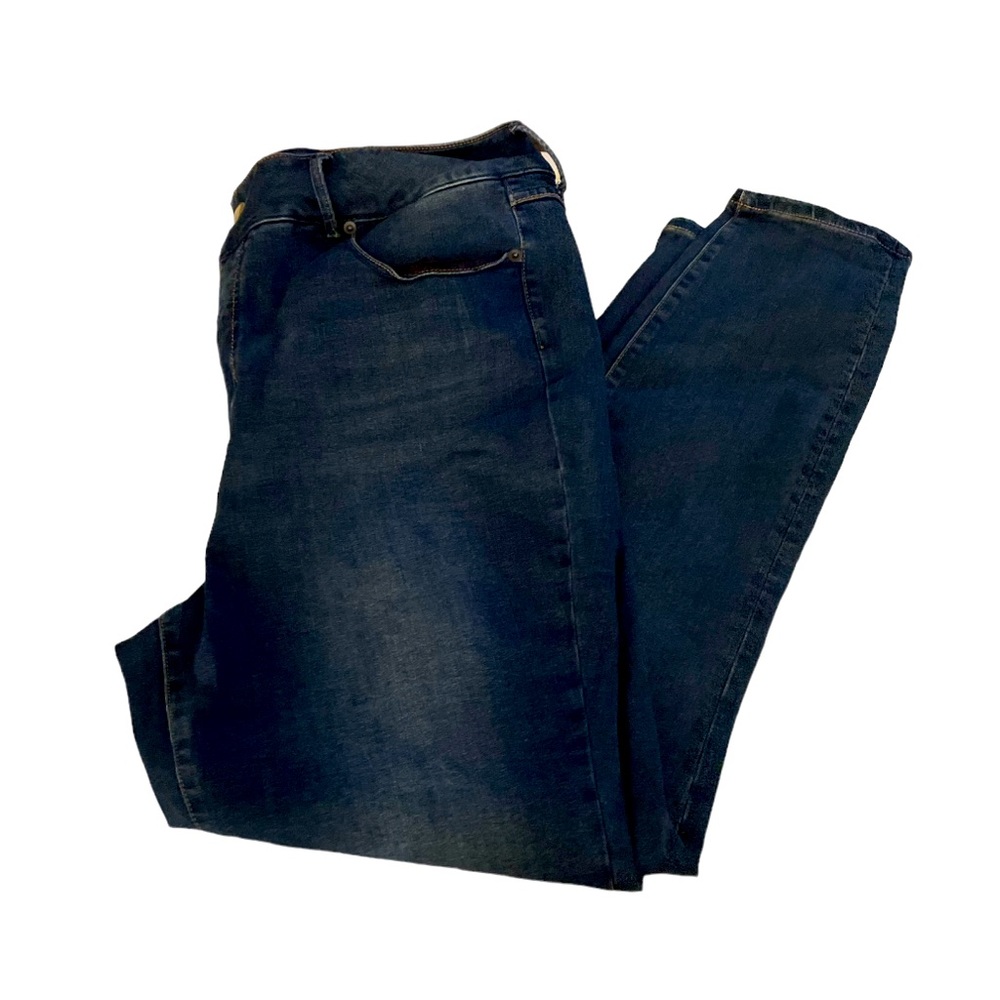 Just Fab blue jeans slim fit sz 18 w zipper button close cotton/poly/rayon mix